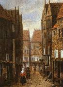 Jacobus Vrel Street Scene with Couple in Conversation Spain oil painting artist